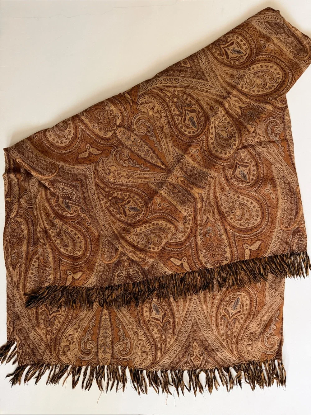 Restoration Hardware Paisley Print Fringe Throw